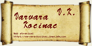 Varvara Kočinac vizit kartica